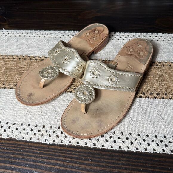 Jack Rogers Platinum Gold Slide Sandal - Picture 2 of 9
